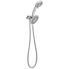 6-Spray 5.5 In. Dual Shower Head and Handheld Shower Head in Chrome