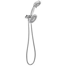 6-Spray 5.5 In. Dual Shower Head and Handheld Shower Head in Chrome