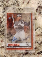 2019 Topps Clearly Authentic Auto Red /50 Eloy Jimenez #CAA-EJ Rookie Auto RC