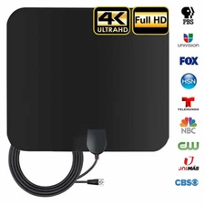 [300 Mile] Thin Flat Indoor HDTV Amplified HD TV Antenna 13FT Coax For Fosmon 4K