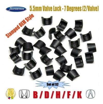 SuperTech 5.5mm Valve Lock Stamped Style Set of 32 Fits Honda