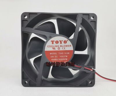 1 PCS  TOYO Fan MODEL T24S 8.6W  DC 24V 105CFM 3000RPM 12038 12cm 2 wire fan #A6