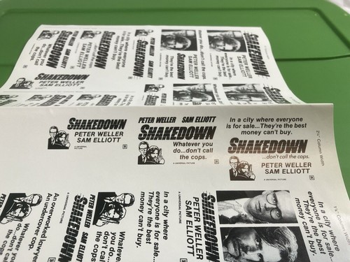 SHAKEDOWN Movie Mini Ad Sheet Vintage Promo Advertising Poster Clip Art - Picture 10 of 10