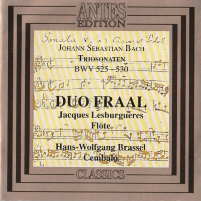 CD Duo Fraal Johann Sebastian Bach: Triosonaten BWV 525-530 Antes Edition