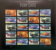 2022 Scott #5715-19, Forever, PONY CARS - Mint NH - Sheet of 20 Stamps