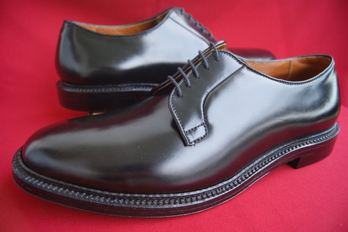 Alden Piel De Caballo Shell Cordovan 13 E Plain Toe Blucher Negro Cordovan NUEVO - Imagen 7 de 11
