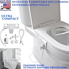 TOILET BIDET SEAT ATTACHMENT FEMININE WASH NON-ELECTRIC ADJUSTABLE SPRAY NOZZLE