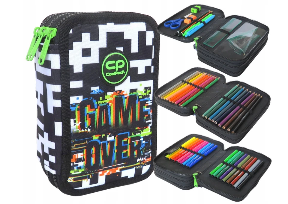 Coolpack Game Over Spiel 3-FACH Federmappe Federtasche xxl 44 Tlg. NEU