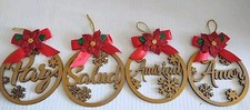 Christmas Round Ornaments Snowflakes Spanish Paz, Salud, Amistad  Amor Navidad