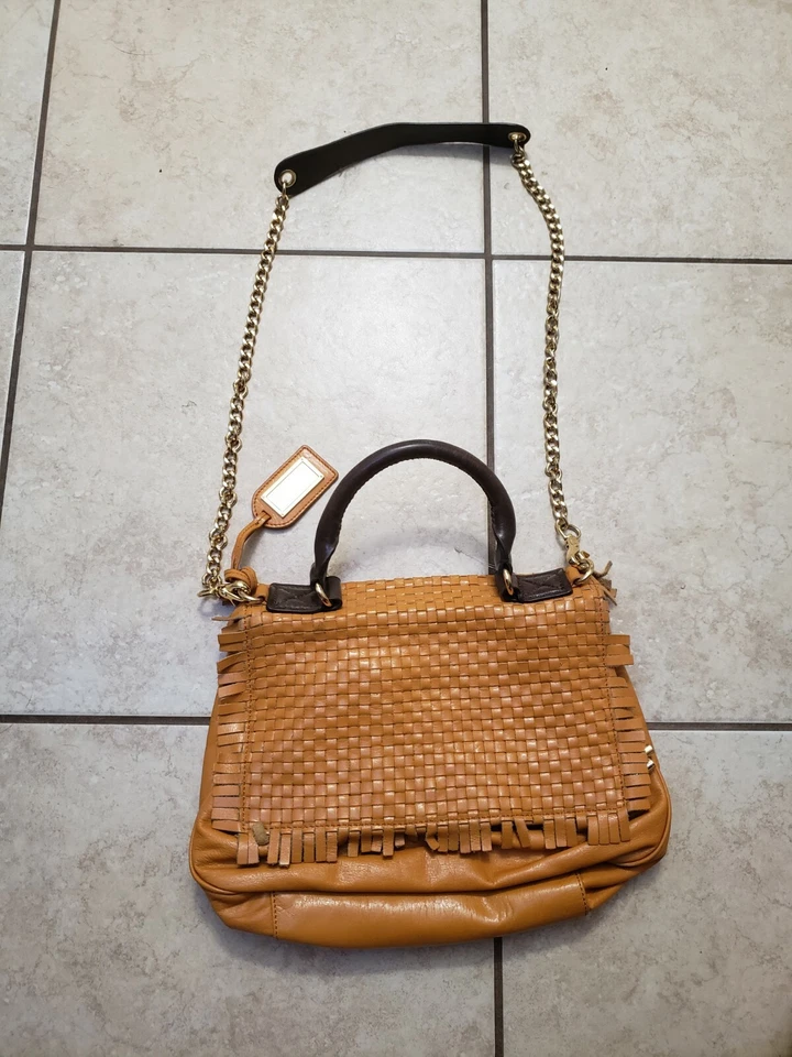 Bolso de Hombro de Cuero Naranja Badgley Mischka AUTÉNTICO PVP $700 Foto 2 de 4