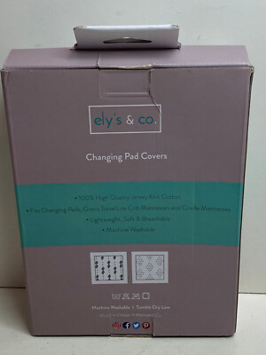 (2 Pack) Ely's Co Changing Pad Cover Set Cradle Travel Crib Sheets Sage  Green