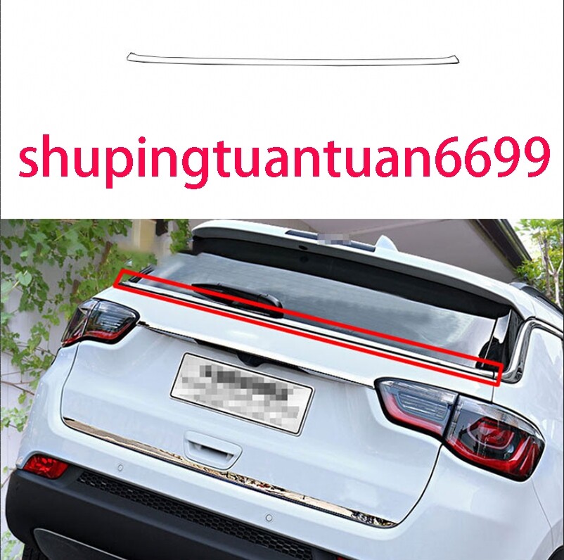 For Jeep Compass 2017-2020 Chrome Steel External Rear Car Window Strip Trim 1pcs