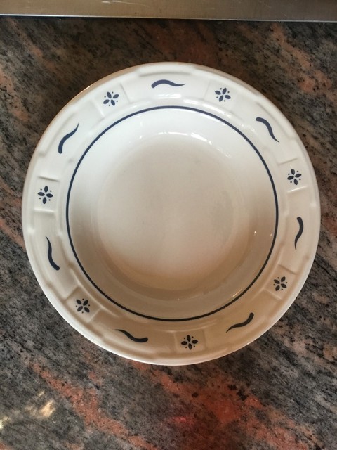 Longaberger Soup//salad Bowl 2pk Vintage Vine BLUE MIST Pottery NIB #3134920