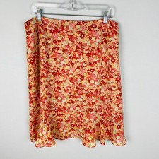 Norton McNaughton Womens 14 Floral A-Line Slight Ruffle Peplum Lined Skirt