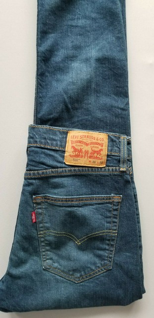 LEVI STRAUSS Men 502 Regular Taper Premium Cotton Denim Jeans - 31x32 Dark Blue | eBay