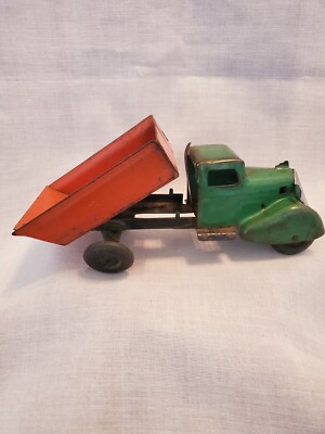 Vintage MARX Pressed Steel 1930's Long Nose Dump Truck 10