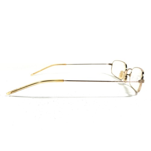 Oliver Peoples Trip G Eyeglasses Frames Gold Titanium Rectangular 52-18-140 - Picture 4 of 12