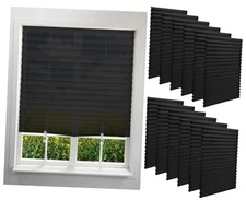  12 Pack Filtering Temporary Blinds for Windows Cordless 48 x 71 Inch Black