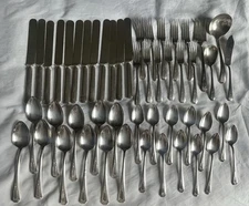 50 PC Vintage Wm Rogers Mfg Co AA Silver Plate La France Pattern Silverware