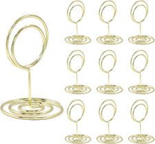 10Pcs Table Number Holders, Mini round Place Card Holder, 2 Inch Short Table Num