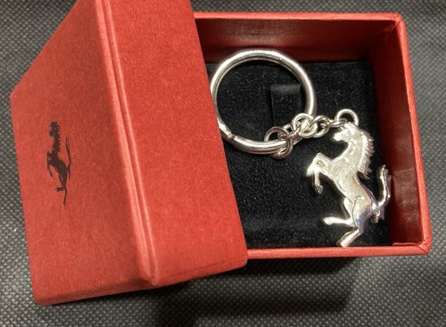 Ferrari OEM Starlight Silver Prancing Horse Keyring