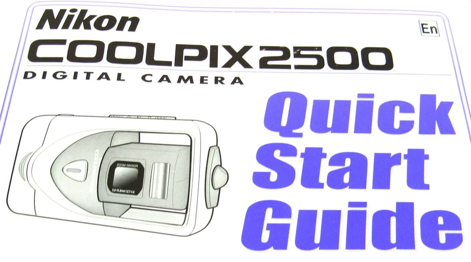 Nikon Coolpix 2500 Digital Camera Quick Start Guide Manual 4 CD-ROM GC Free Ship - Image 2 of 4