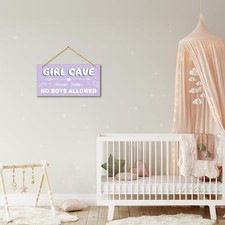 Purple Wooden Nursery Name Sign Teen Girls Room Wall Decor Kids Bedroom Sign