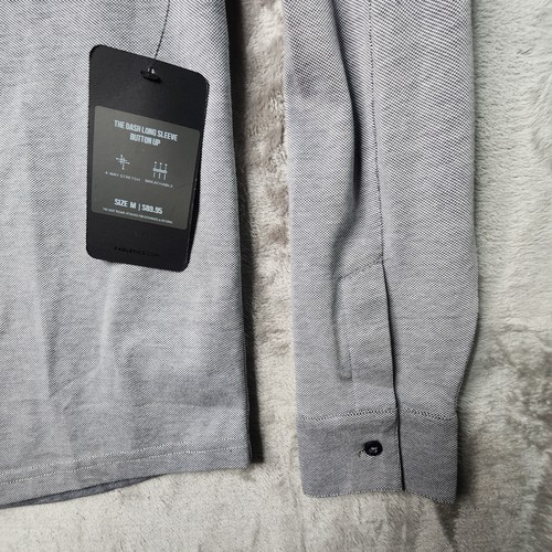 Fabletics The Dash Long Sleeve Button Up Shirt Men’s Medium Gray 4-Way Stretch - Picture 3 of 10