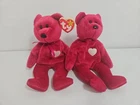 TY Valentina Lot of 2 Beanie Babies Collection Bear 1999 With Tags Vintage