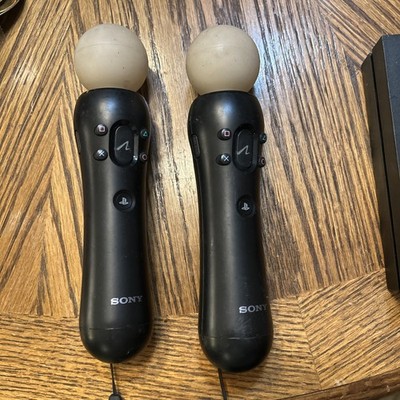 Sony PlayStation Move Motion Controller Black CECH-ZCM2U Lot Of 2 UNTESTED
