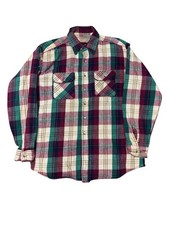 Vintage Mr. Leggs cotton Flannel Shirt Mens 2XL Plaid Button Front USA 70s