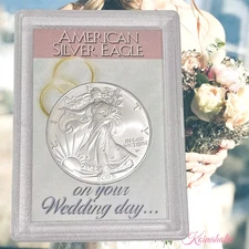 2025 WEDDING $1 American Silver Eagle .999 1 oz BU Keepsake And Investment 