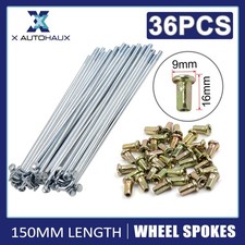 36 Set Motorrad Speichen Satz Speichennippel 150mm Spokes Metall Silber Gold