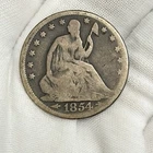 1854-P 50c Seated Liberty Half 1/2 Dollar 90% Silver Philadelphia US Coin ARROWS