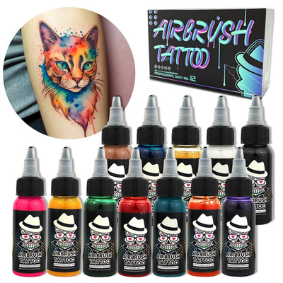 Ophir Professional Airbrush Body Paint 12 Colors For Airbrush Temporary Tattoo