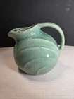 Vintage McCoy Ball Glazed Pottery Pitcher Ice Lip Green 6"