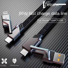 Factory 4-in-1 Cable, Dual USB-C to Lightning, 2-in-1 PD Fast Charging 100W, Typ