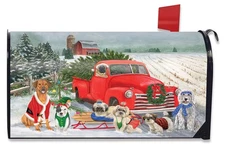 Briarwood Lane Holiday Dogs Christmas Mailbox Cover