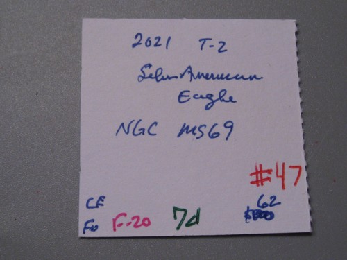 2021 T-2 Silver American Eagle NGC MS69. #47 - Picture 5 of 5