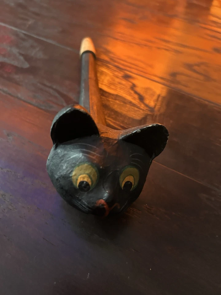 Vintage Paper Mache Cat Noisemaker Halloween Papier Mache - Image 2 of 4