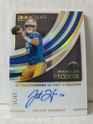 Justin Herbert 2022 Panini Immaculate Record On-Card Auto /25 Chargers