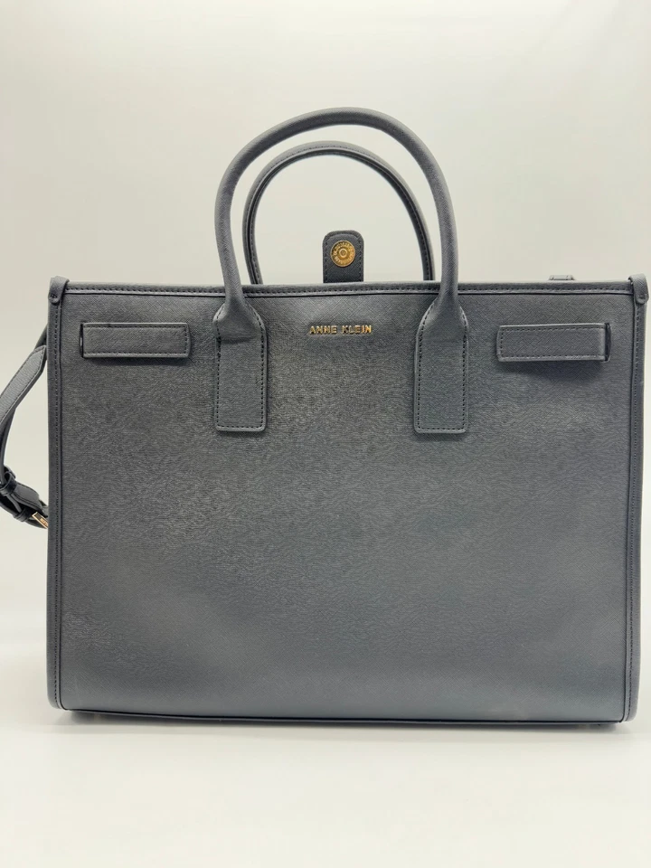 ANNE KLEIN large padded work tote crossbody 3 Piece set -Fits 15" laptop BLACK - Image 4 of 4