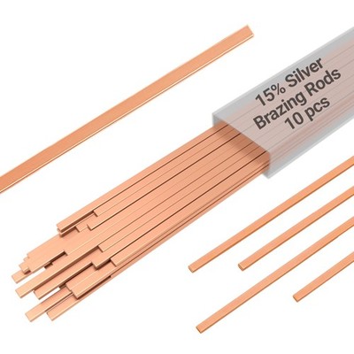 15% Silver Brazing Rods AWS BCuP-5 10 Sticks Silver Solder Phos Copper Brazing A