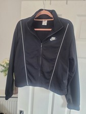 womens girls Nike Jacket Size Small 10 12 14 Tracksuit Top Zip Up Nike Black fun