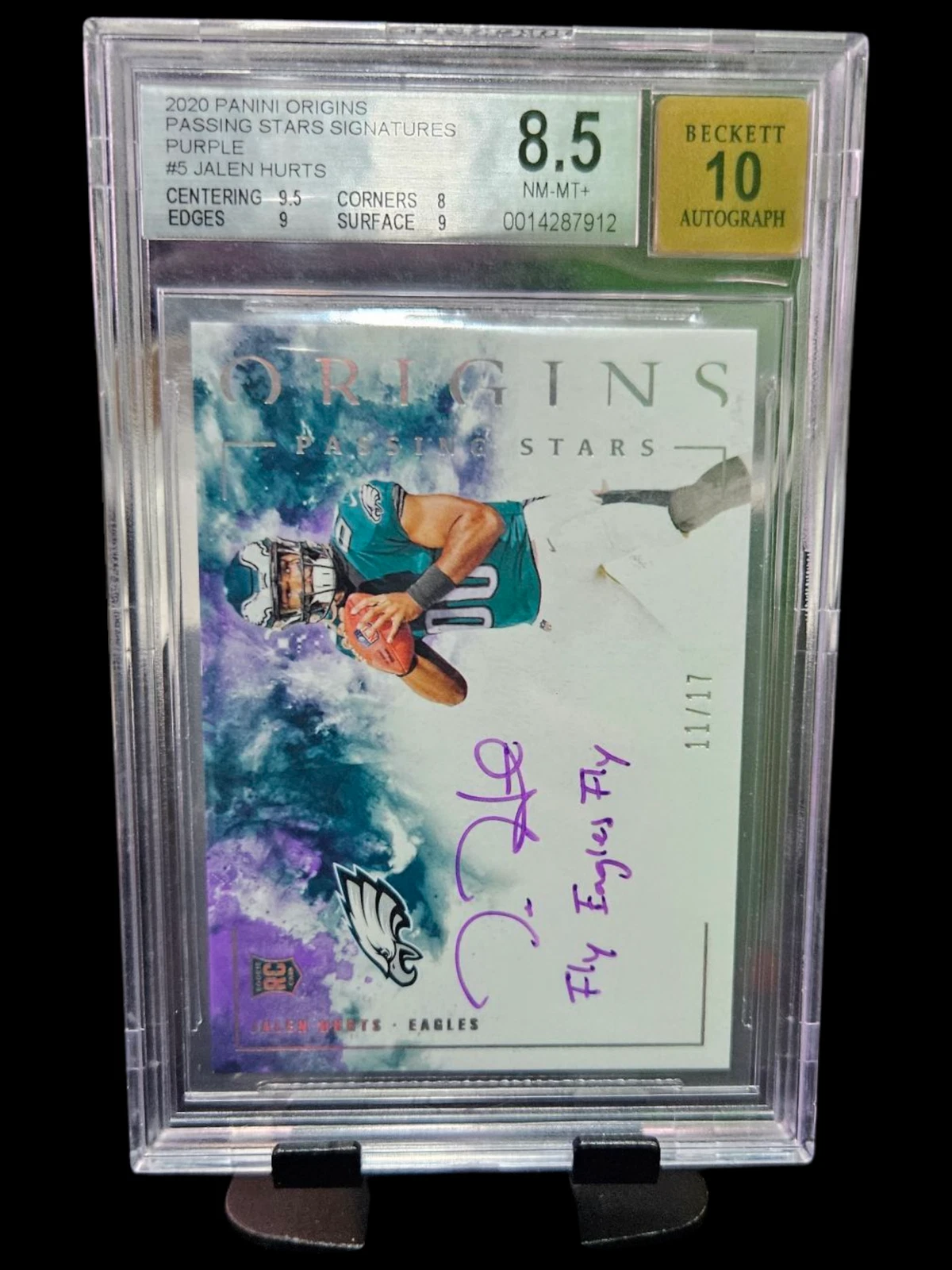 Jalen Hurts Panini Origins Passing Stars Signatures #PSJU Purple