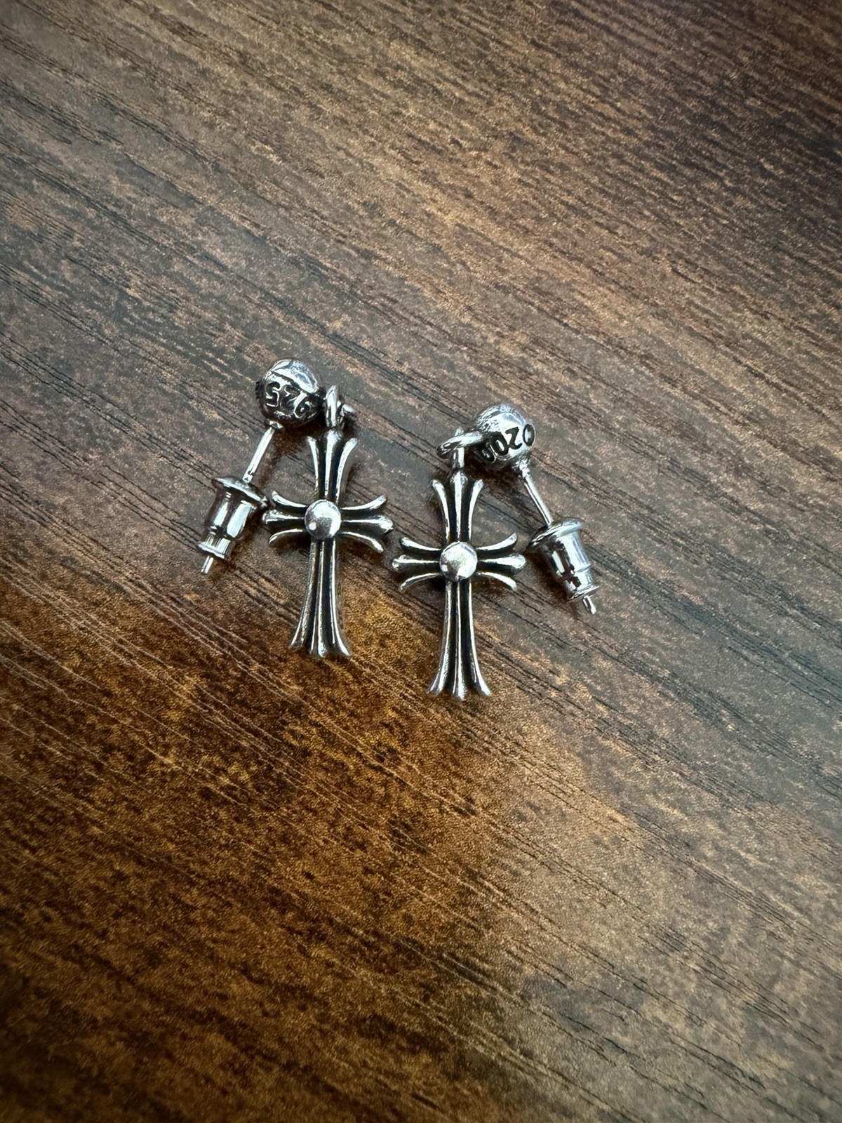Chrome Hearts Inspired Silver Tiny E Plus Earrings - image 1