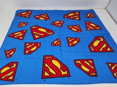 Superman Emblem Motif Bandana Superhero Blue Red Yellow 21'' X 21''