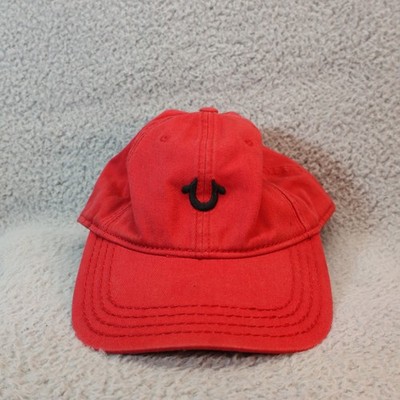 True Religion Adult Men's Core Logo Baseball Cap Red Adjustable Strapback