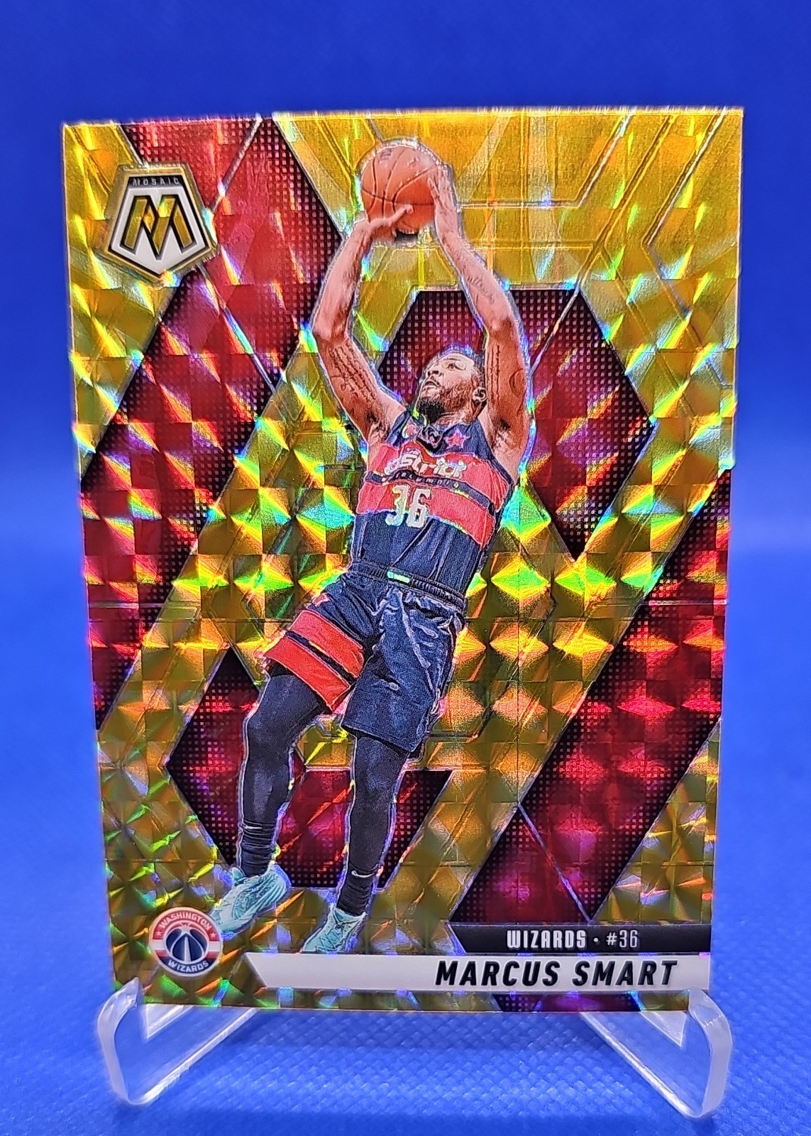2024-25 Panini Mosaic - Marcus Smart #5 Reactive Yellow Mosaic Prizm