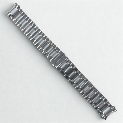 Silver Stainless Steel Watch Band - 18mm Bracelet w/ Curved End Links for Mido